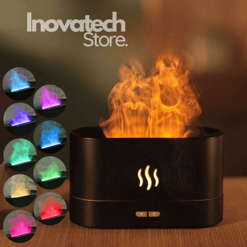 Inova Umidificador Vulcão com luzes de LED inteligente- Com efeito de chama - Inovatech Store