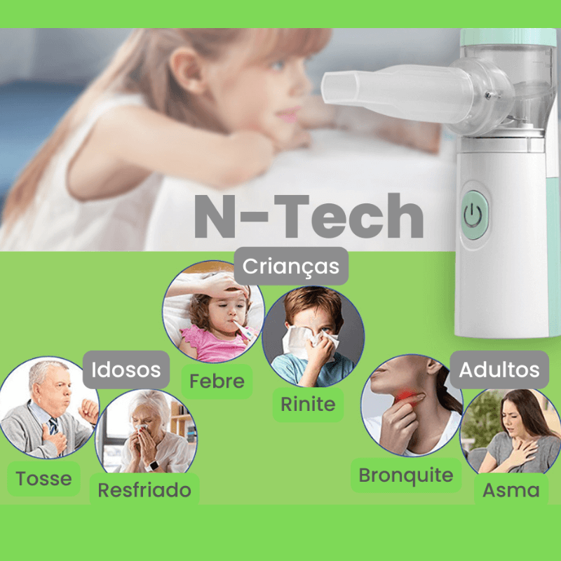 Nebulizador Portátil N-Tech- Tratamento Respiratório Imediato, Conveniente e Silencioso - Inovatech Store